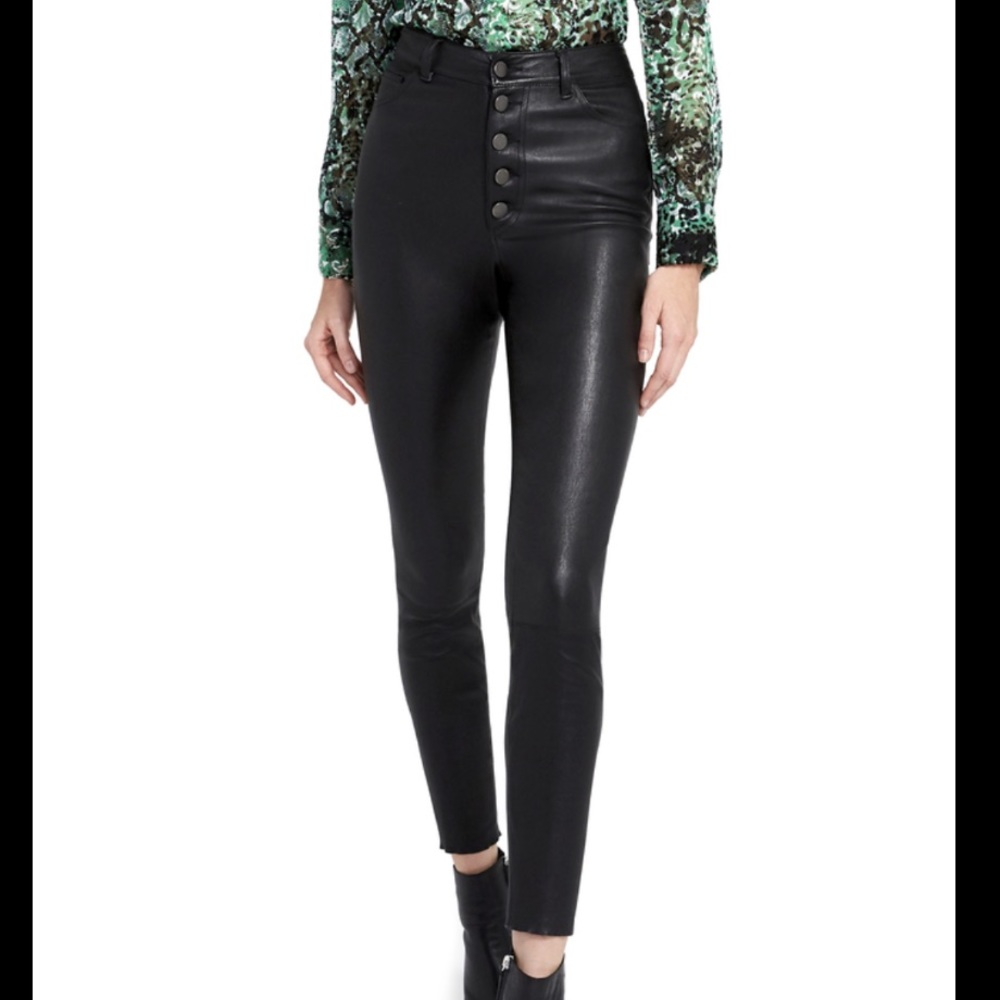 Alice & Olivia Leather Jeans